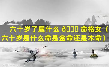 六十岁了属什么 🕊 命格女（六十岁是什么命是金命还是木命）